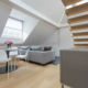 Penthouse split level one bedroom apartment in Soho